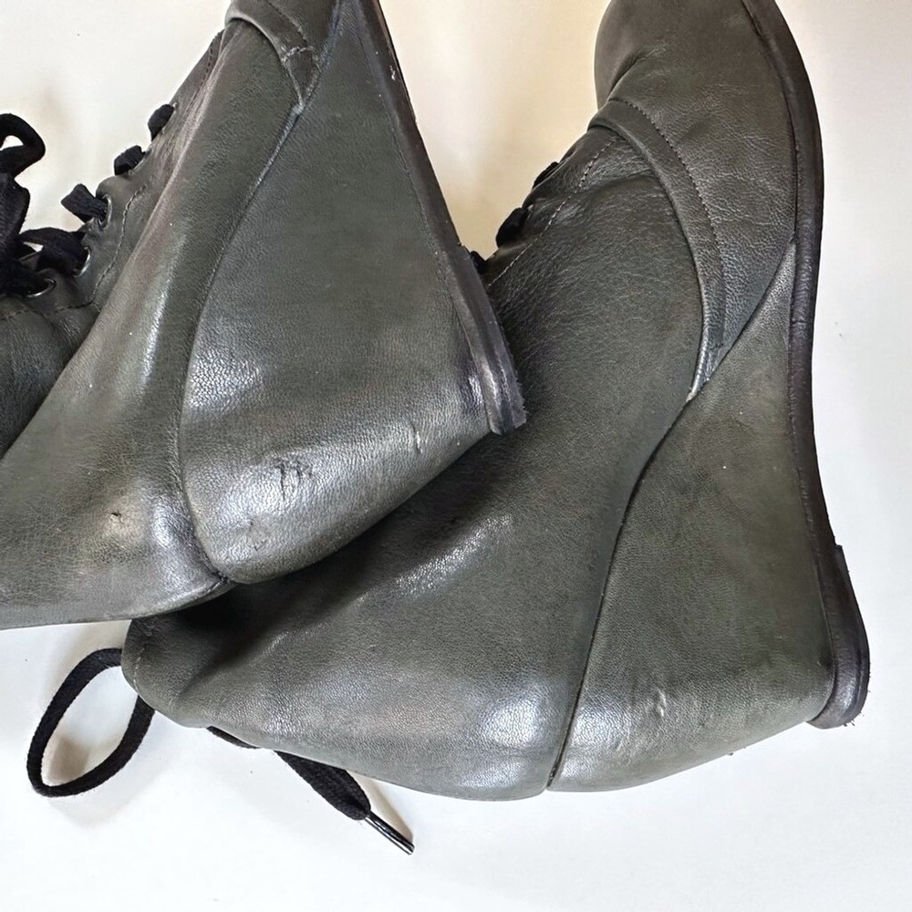 Argila Pepe Monjo Leather Lace-up Wedge Booties - 38.5 - Picture 5 of 10